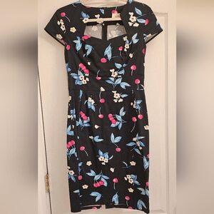 Grace Karin Black Dress with Blue and Pink Floral Design